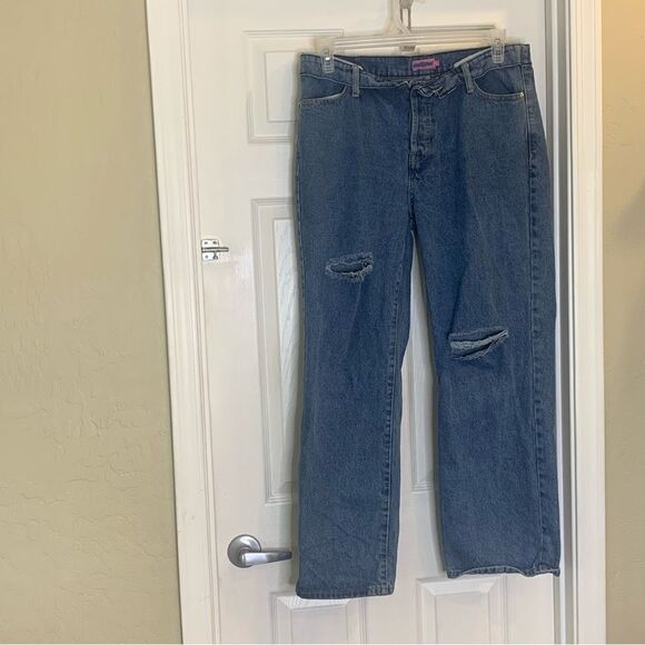 Edikted Raquel Folded Jeans Size XL - Picture 11 of 12